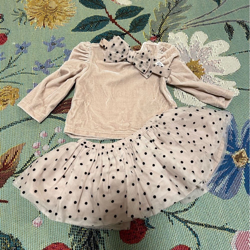 GAP Pink and Black Polka Dot Dress